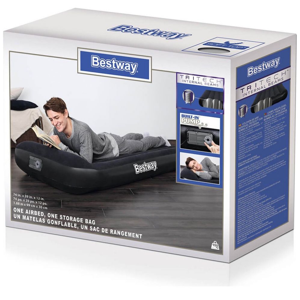 Colchón Inflable Individual con Bomba Integrada 67557 Bestway