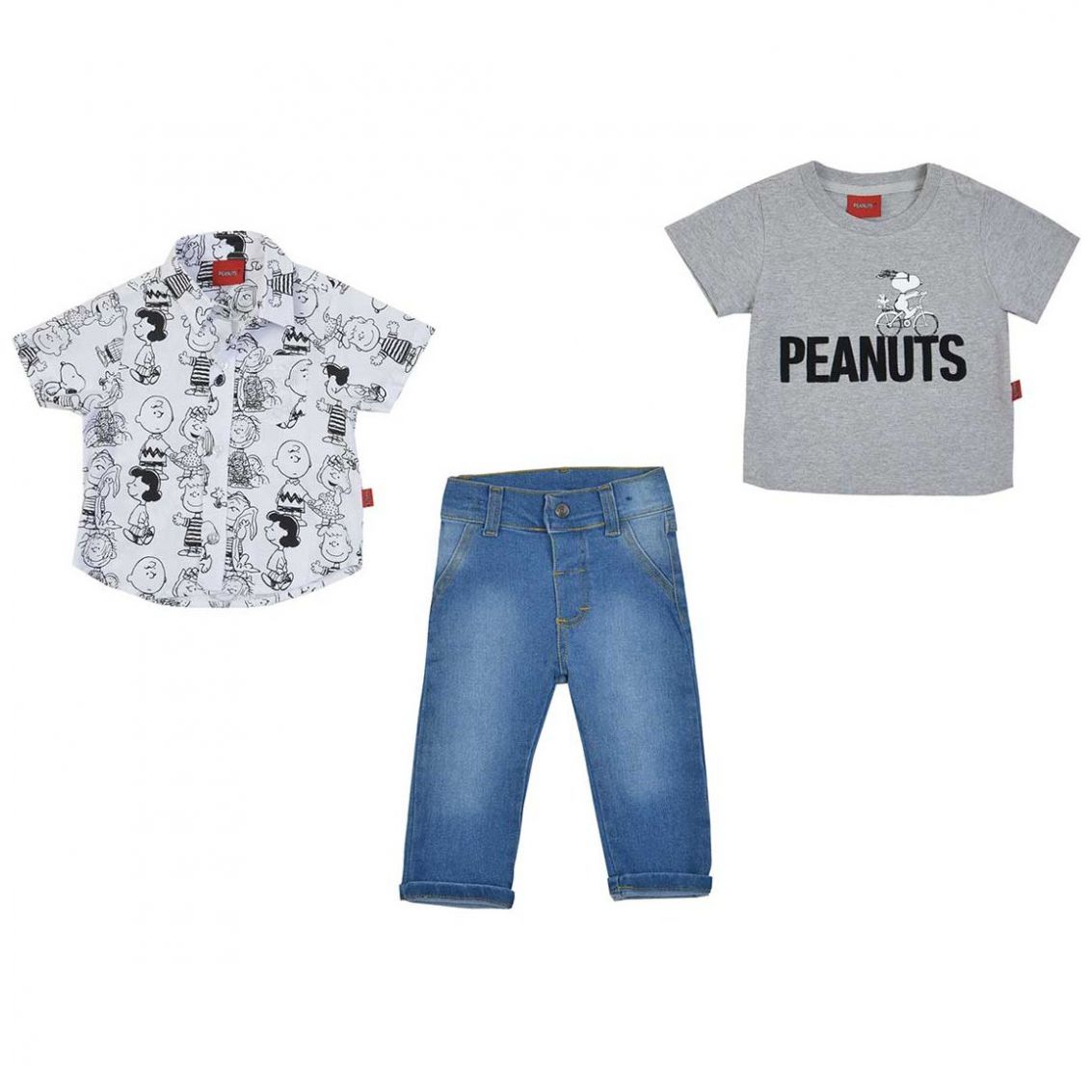 Conjunto  3 Piezas Estampado Peanuts para Bebé S2146-3