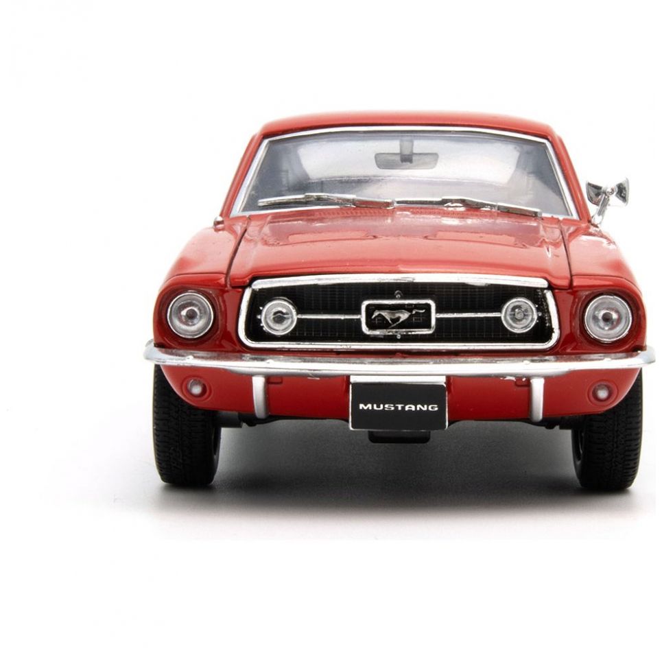 Carro Clásico de Colección 1967 Ford Mustang Gt, Red  1:24 Welly