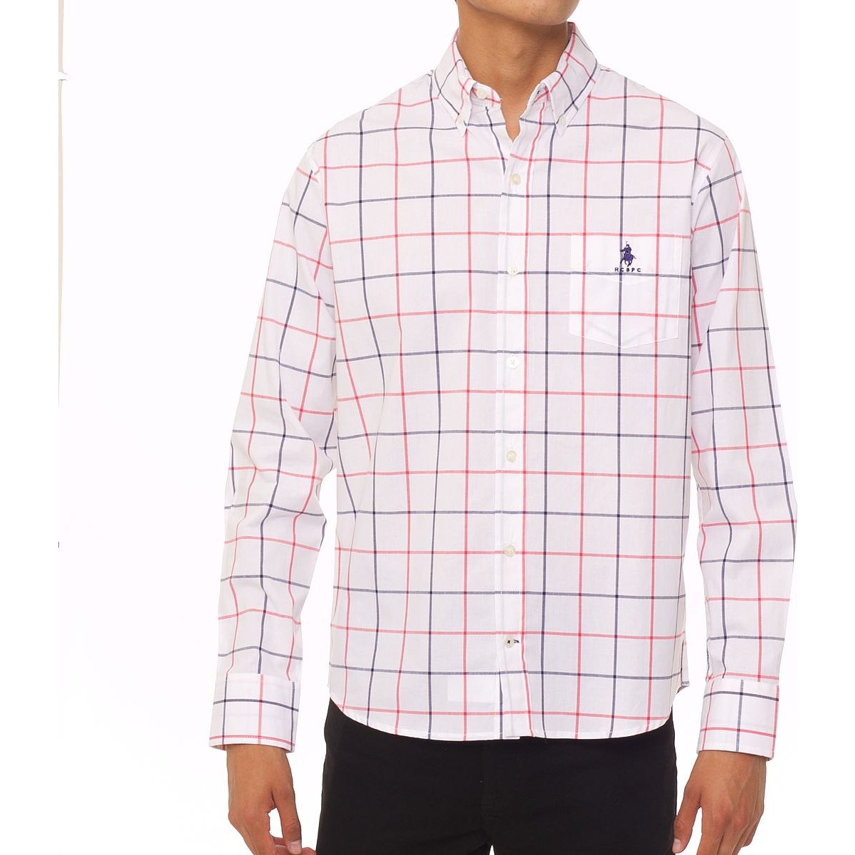 Camisa para Hombre Blanca a Rayas Manga Larga Royal Polo Club