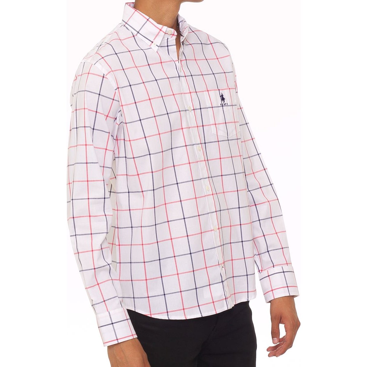 Camisa para Hombre Blanca a Rayas Manga Larga Royal Polo Club