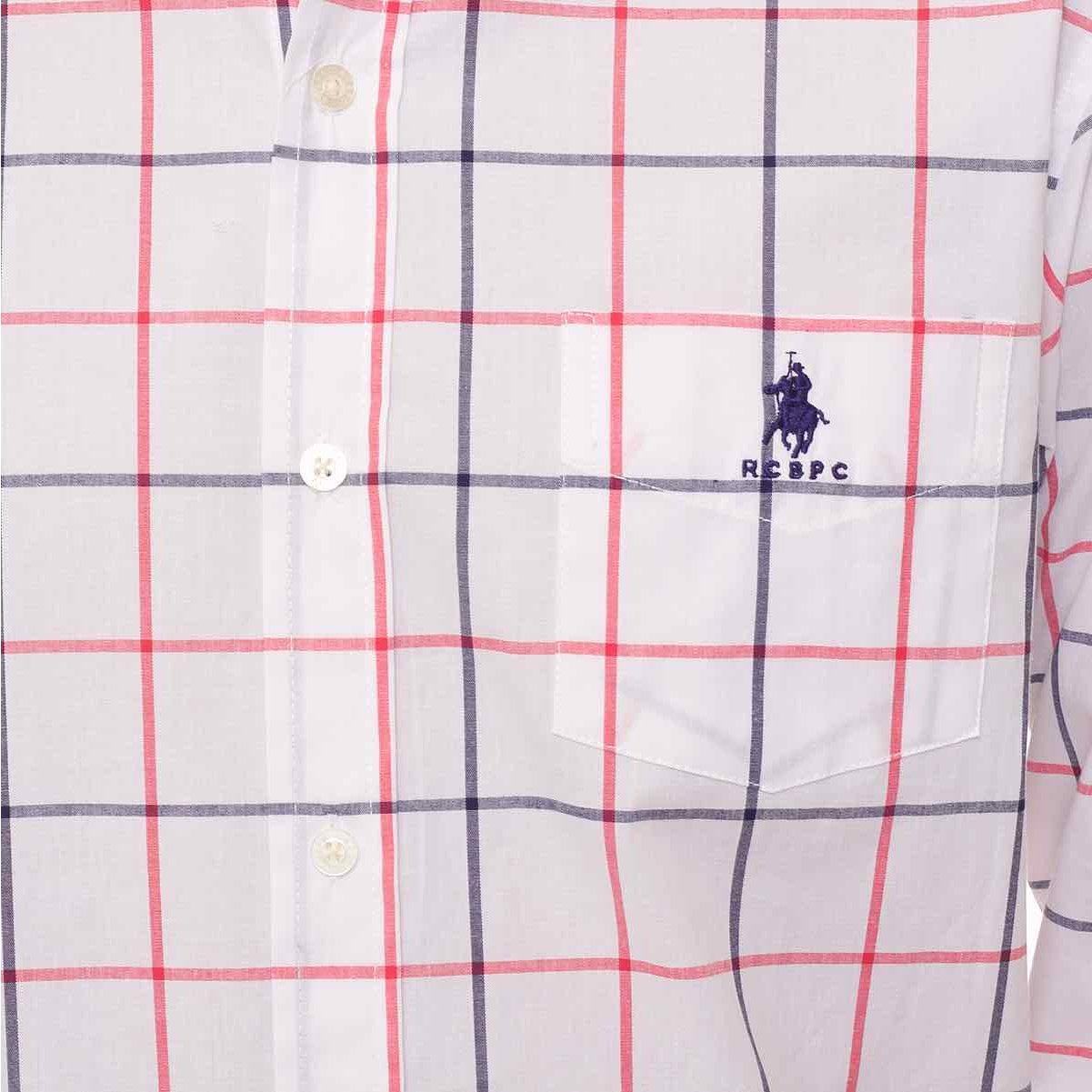 Camisa para Hombre Blanca a Rayas Manga Larga Royal Polo Club