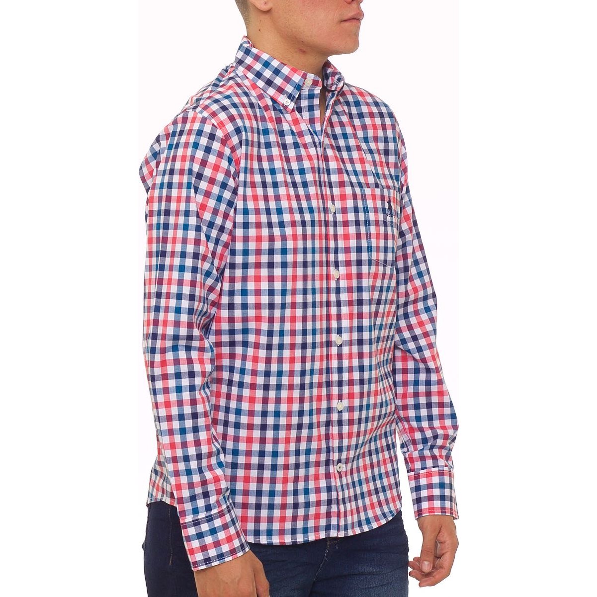 Camisa para Hombre Roja a Cuadros Manga Larga Royal Polo Club