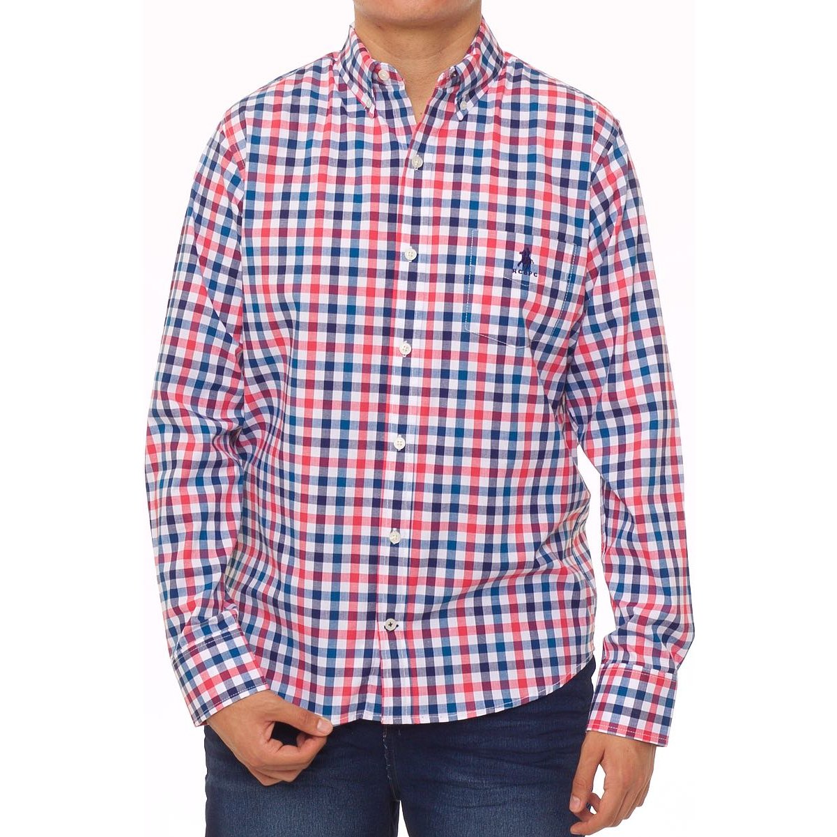 Camisa para Hombre Roja a Cuadros Manga Larga Royal Polo Club