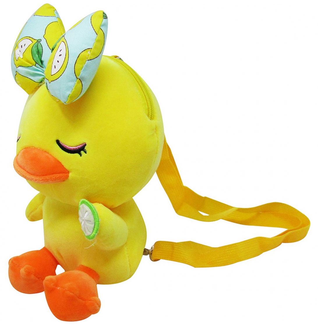 Bolsa Peluche Pollito con Moño Asas Ajustables Y Zipper  Great Moments