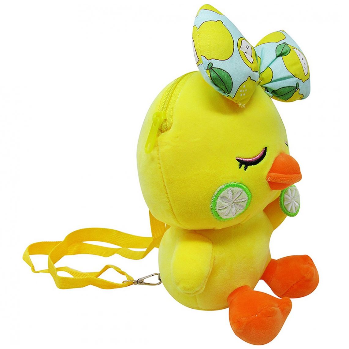 Bolsa Peluche Pollito con Moño Asas Ajustables Y Zipper  Great Moments