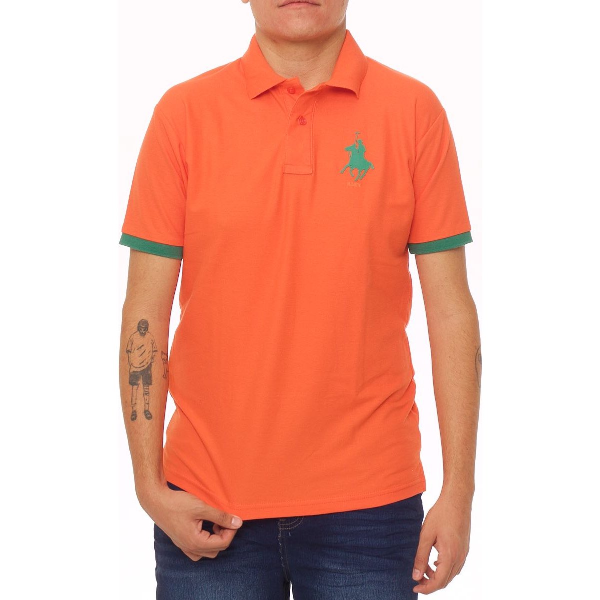 Playera Polo Naranja para Hombre Manga Corta Polo Club