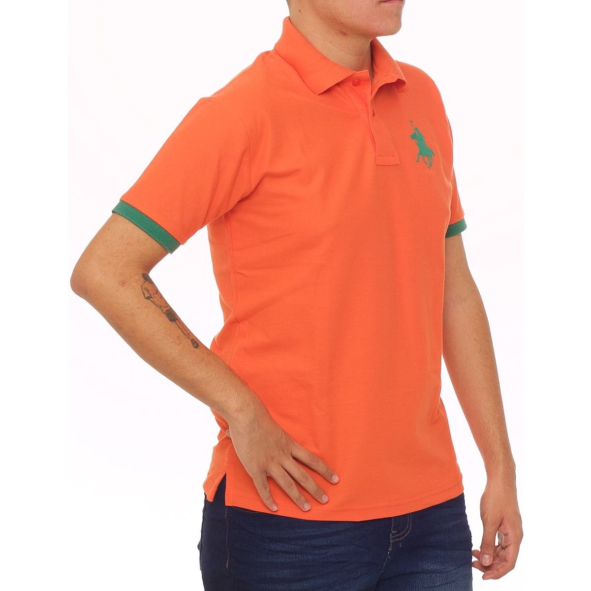 Playera Polo Naranja para Hombre Manga Corta Polo Club