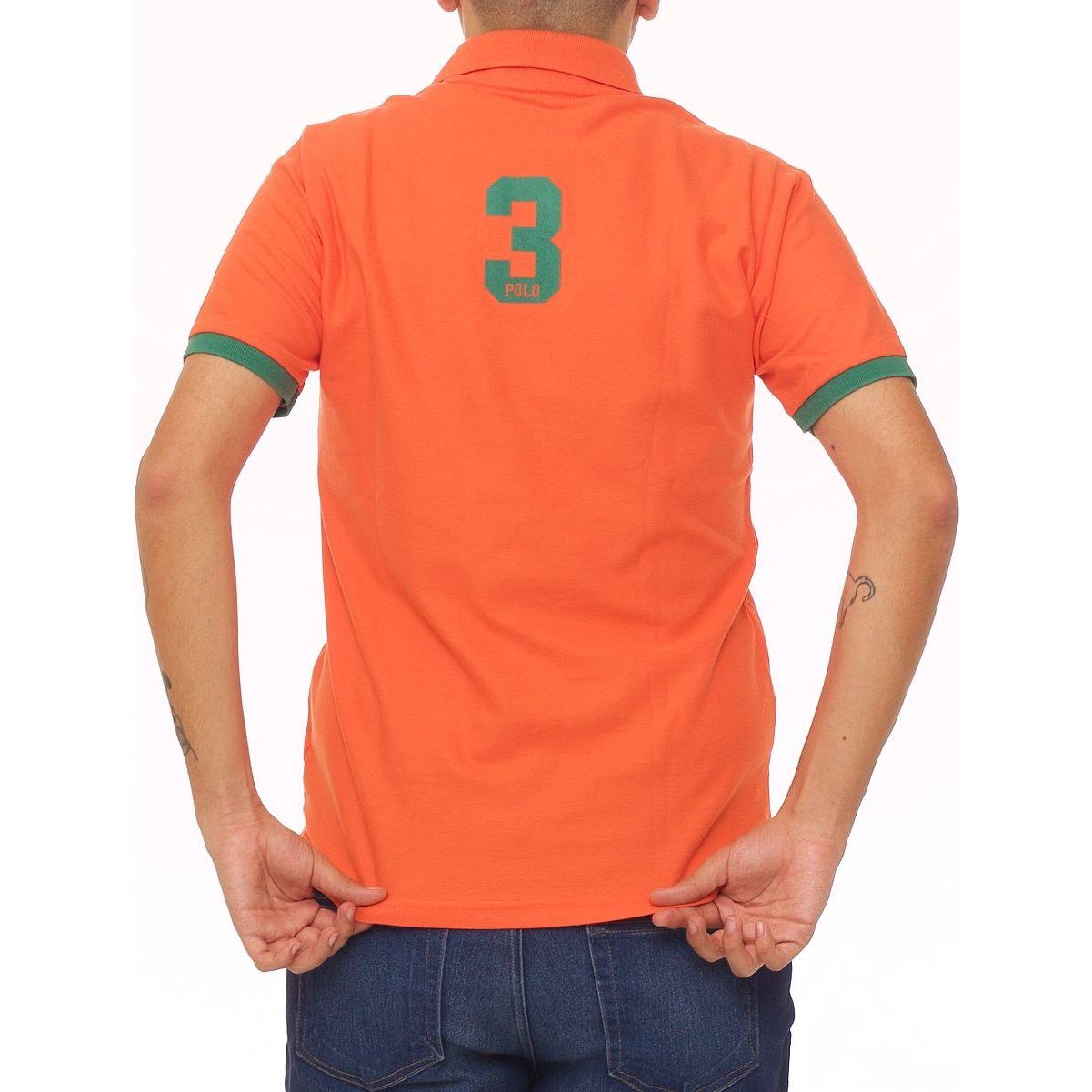 Playera Polo Naranja para Hombre Manga Corta Polo Club