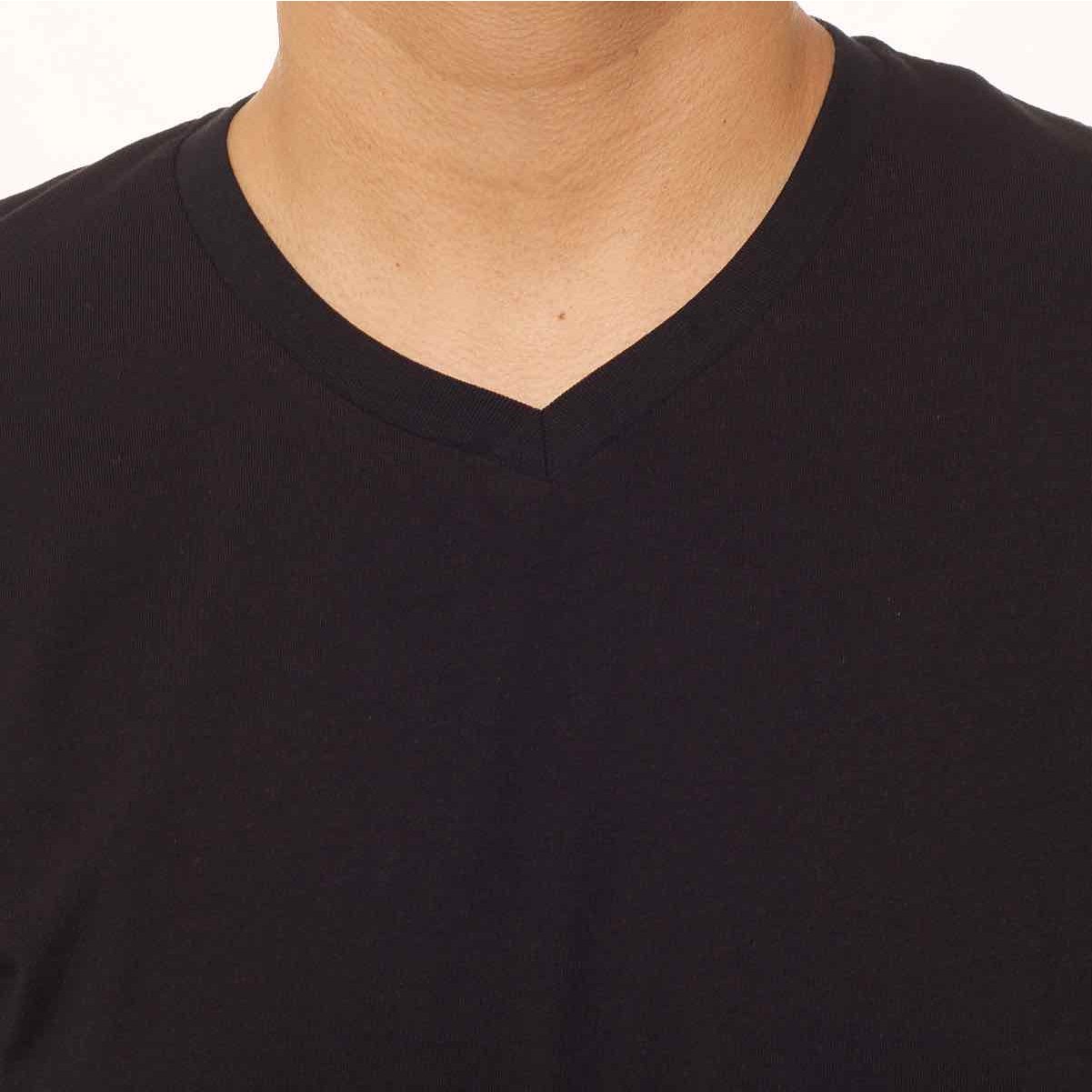 Playera Negra Cuello V para Hombre A&i