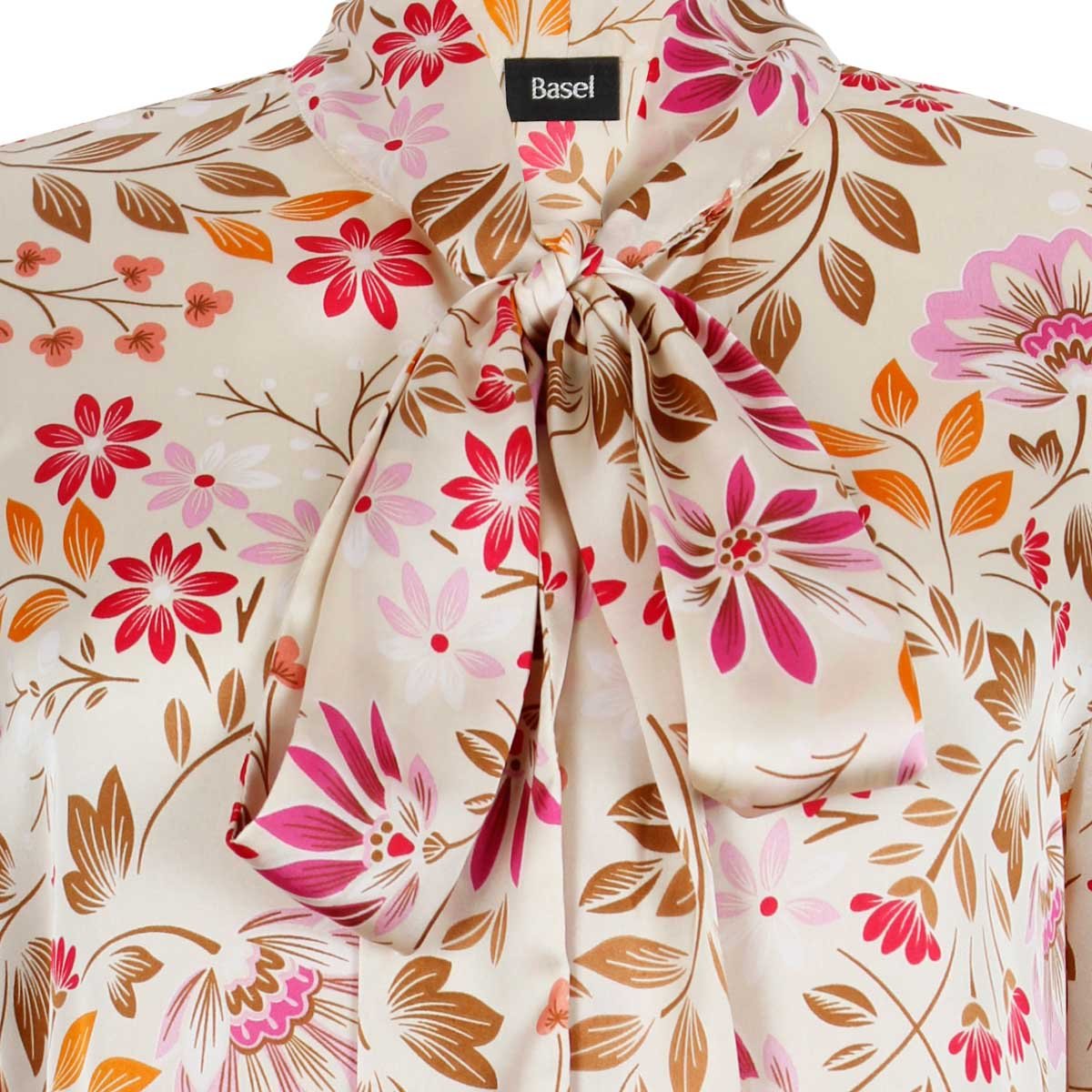 Blusa Basel Manga Larga Cuello Alto con Corbatín