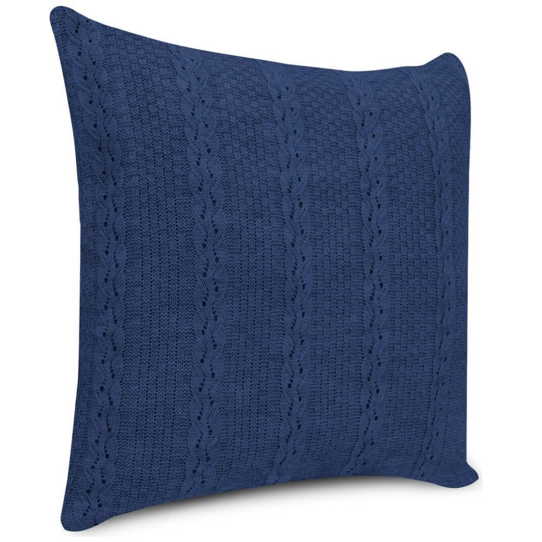 Home Nature Cojín Tejido Azul Trenza 50X50