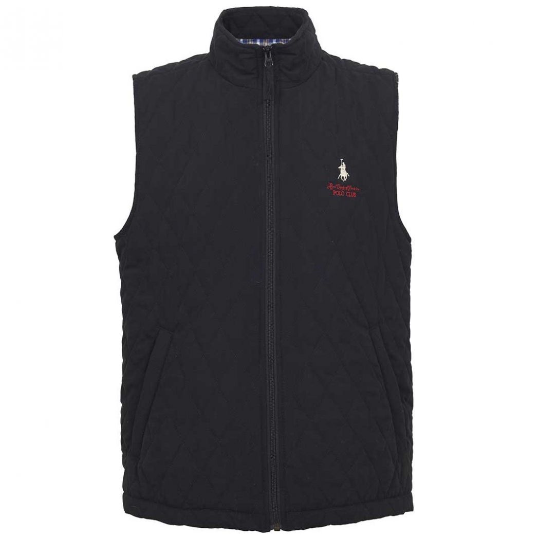 Chaleco Capitonado de Rombo Negro Rcb Polo Club para Hombre