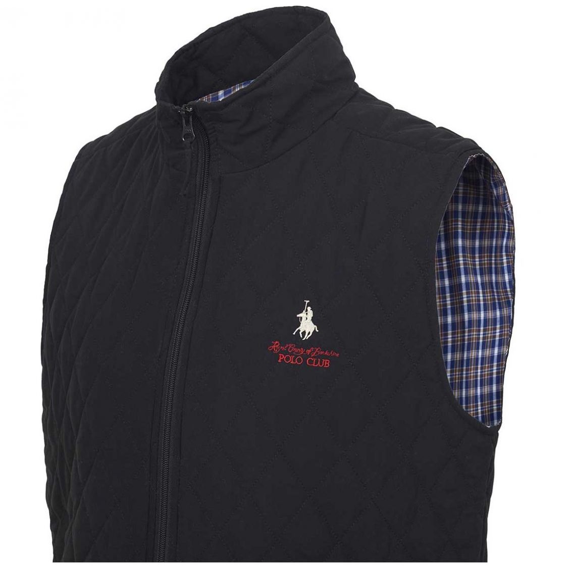 Chaleco Capitonado de Rombo Negro Rcb Polo Club para Hombre