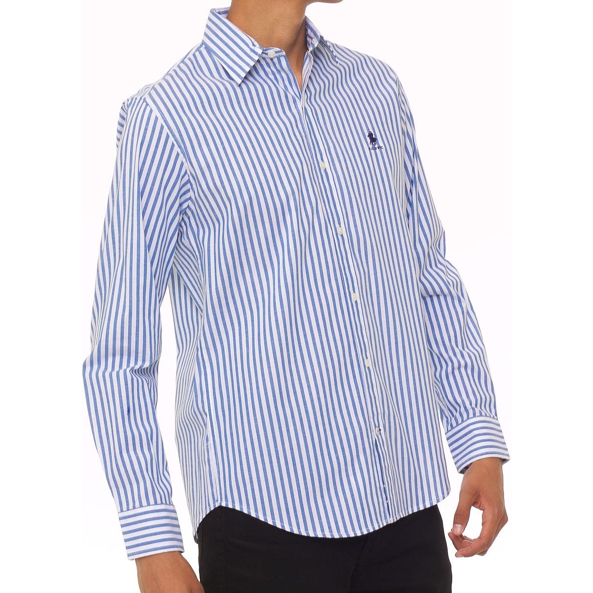 Camisa para Hombre Azul a Rayas Manga Larga Royal Polo Club