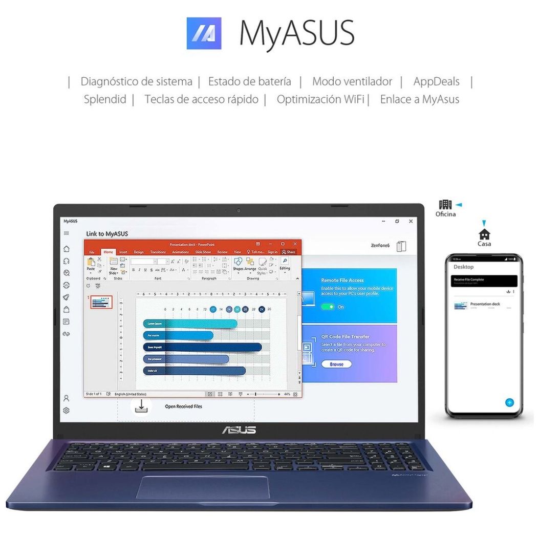 Laptop Asus D515Da-Bq1281W R3 3Rd 8G 256Ssd Azul