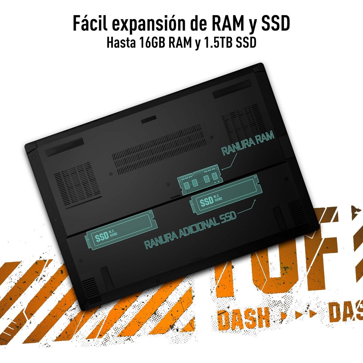 Laptop Gamer Asus Tuf Dash Fx516Pc-Hn001W I7-11Th 8G 512Ssd Rtx 3050 Gris