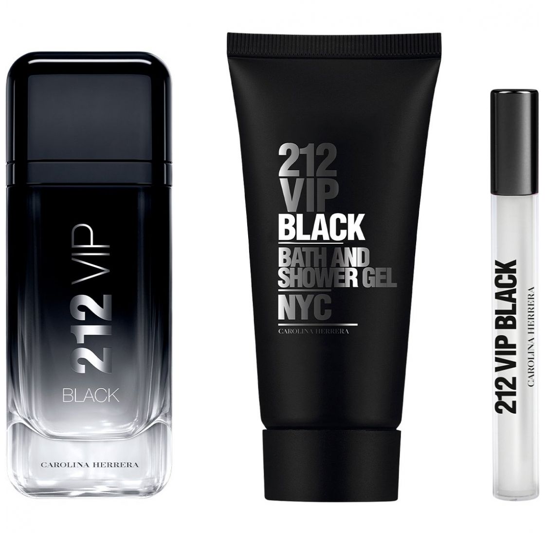 Carolina Herrera 212 Vip Black Men Set para Hombre Fragancia Edp 100Ml + Shower Gel 100Ml + Fragancia de Bolsillo