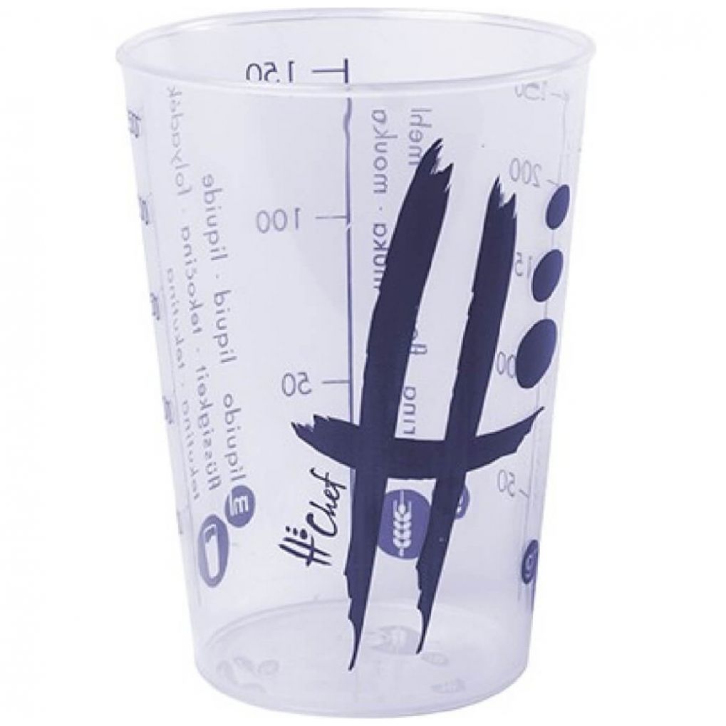 Vaso Plástico Graduado 300 Ml  Varios Colores Hega