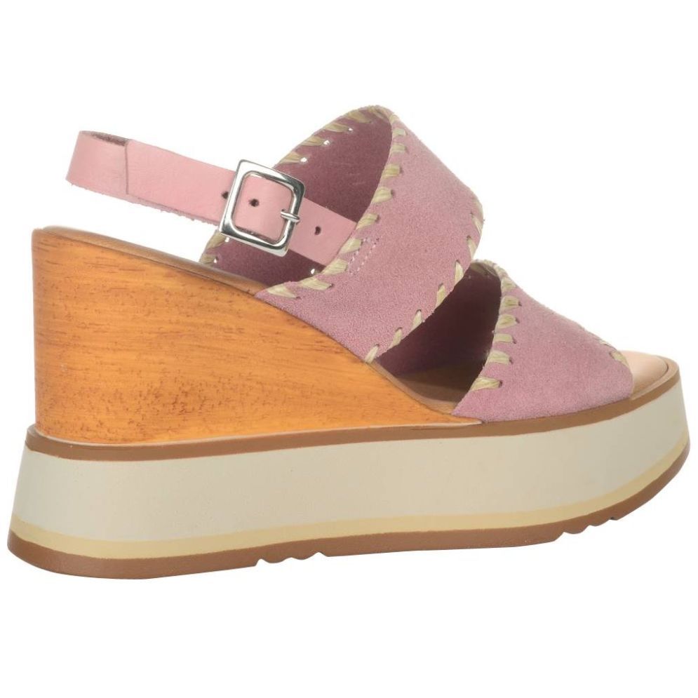 Sandalia con Cuña y  Doble Tira Lila Carlo Pera