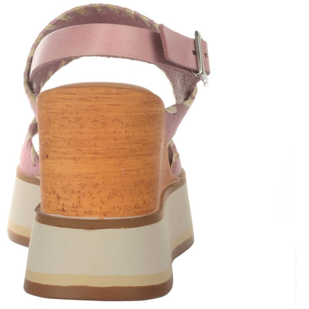 Sandalia con Cuña y  Doble Tira Lila Carlo Pera