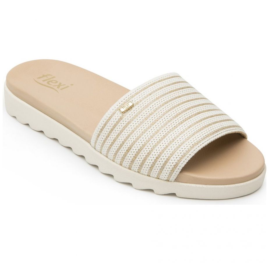 Sandalia Flat Beige Flexi