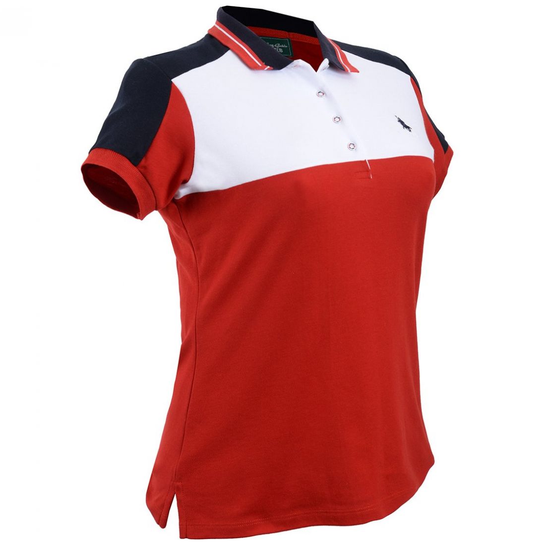 Playera Polo en Bloques Manga Corta para Mujer Curvy