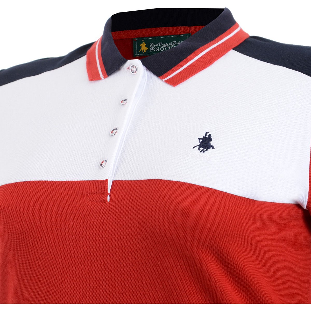 Playera Polo en Bloques Manga Corta para Mujer Curvy