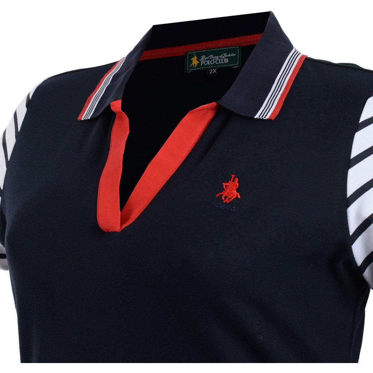 Playera Polo Manga Corta a Rayas para Mujer Curvy