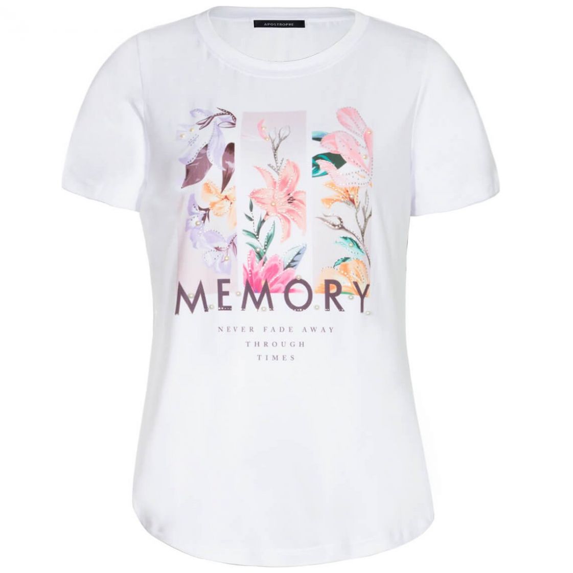 Playera Sublimada con Piedras Apostrophe  para Mujer Petite