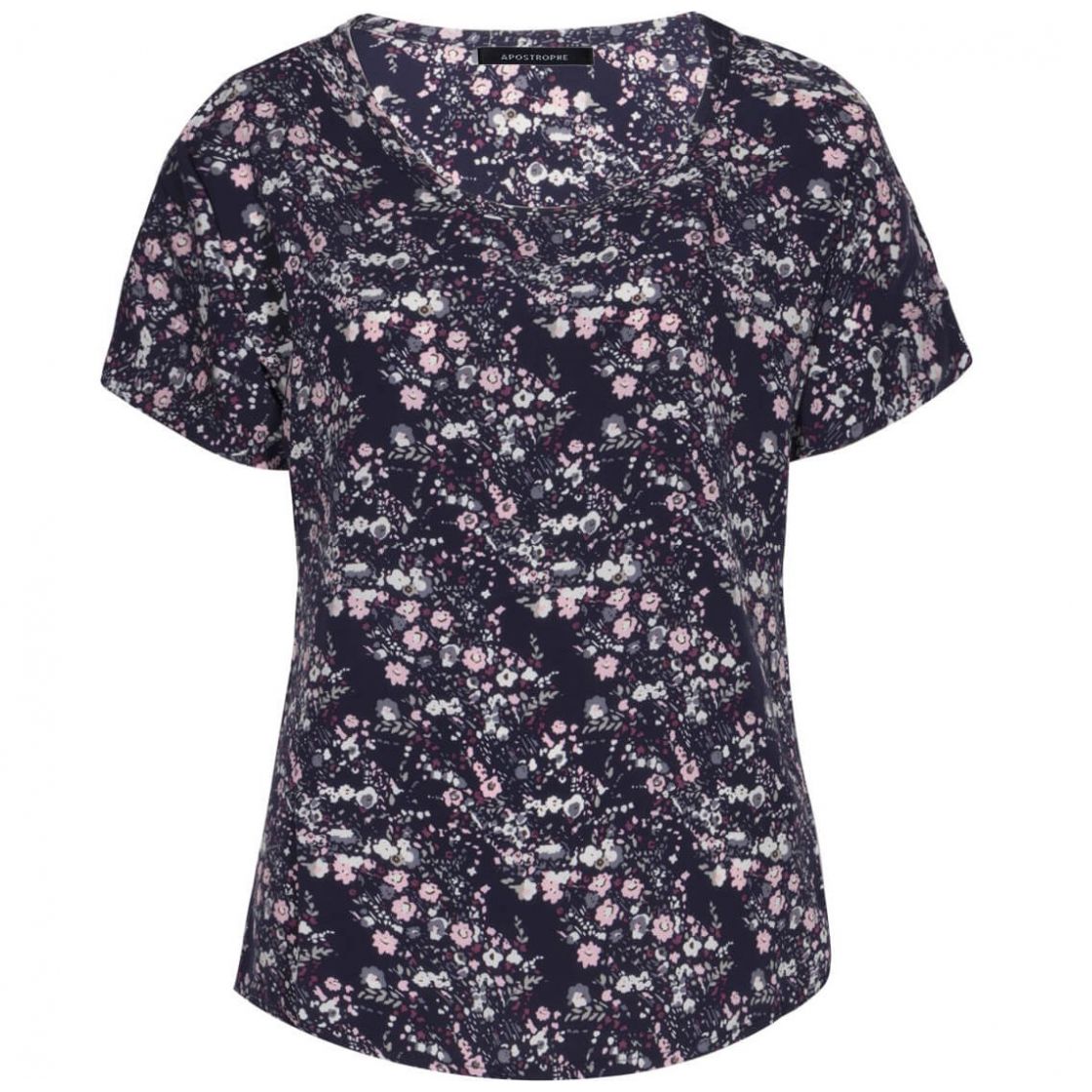 Blusa Estampada Manga Corta Apostrophe para Mujer Petite
