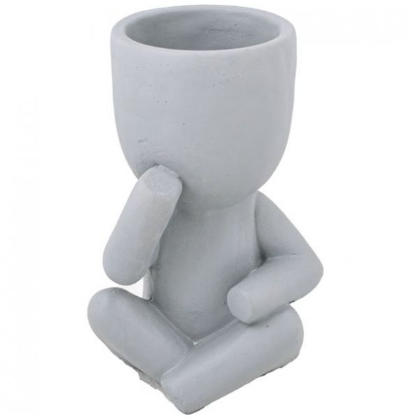 Home Nature Maceta  "no Hablo" Color Gris
15.5X12.5X23 Cm