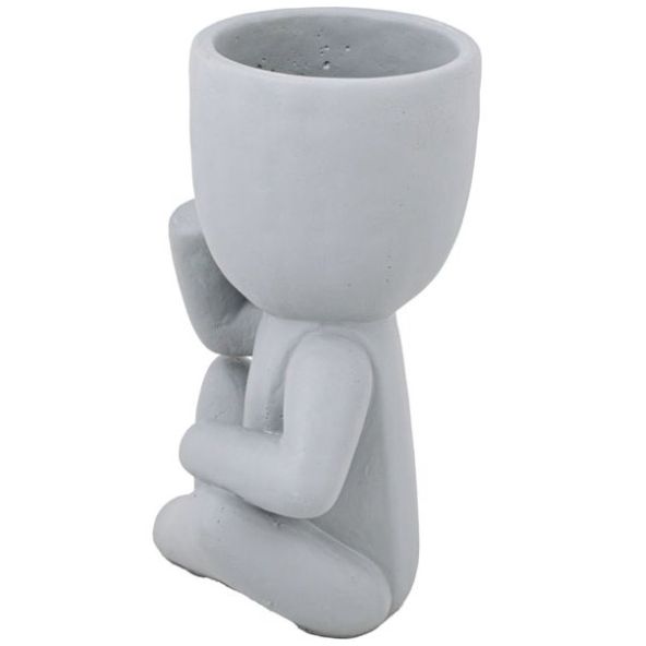 Home Nature Maceta  "no Hablo" Color Gris
15.5X12.5X23 Cm