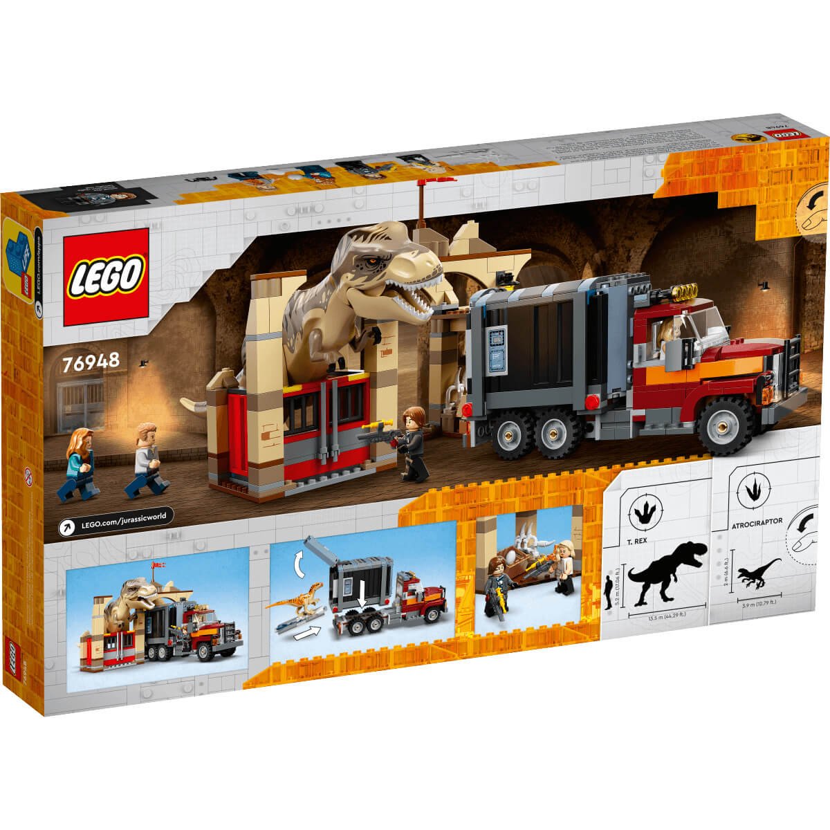 Escape de los Dinosaurios Rex Y Atrocirraptor Lego Jurassic World