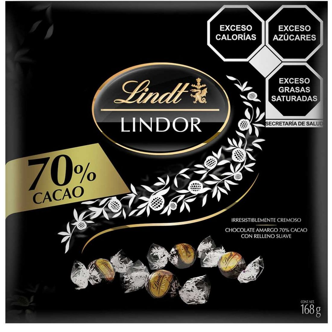 Caja de Chocolates 70% Cacao 168 Gr Lindor