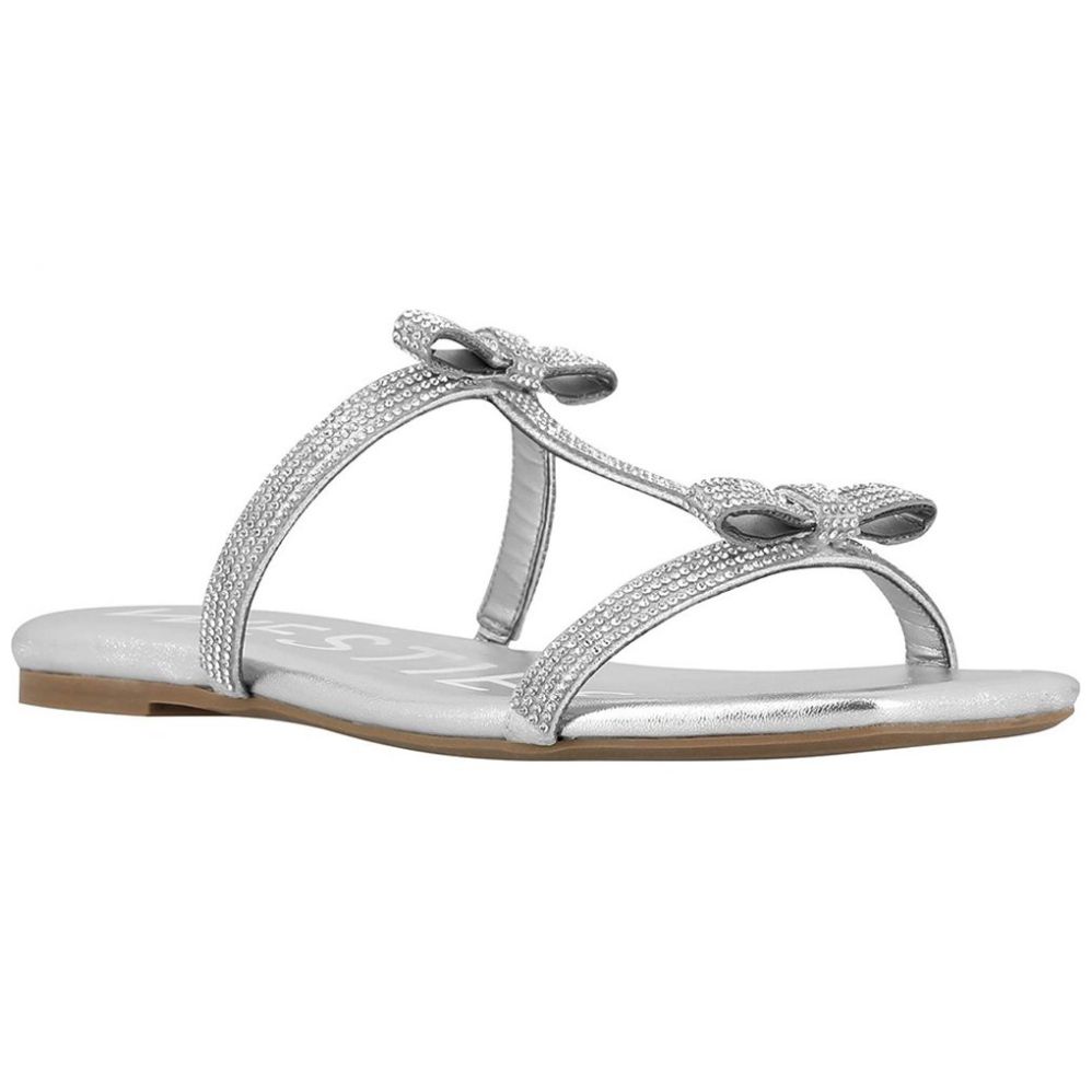 Sandalia Textura de Gamuza Color Plateado Westies