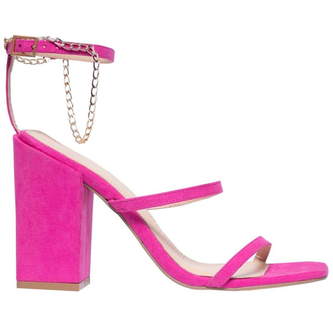 Sandalia Neeja con Tacón y Cadena Fucsia Forever 21