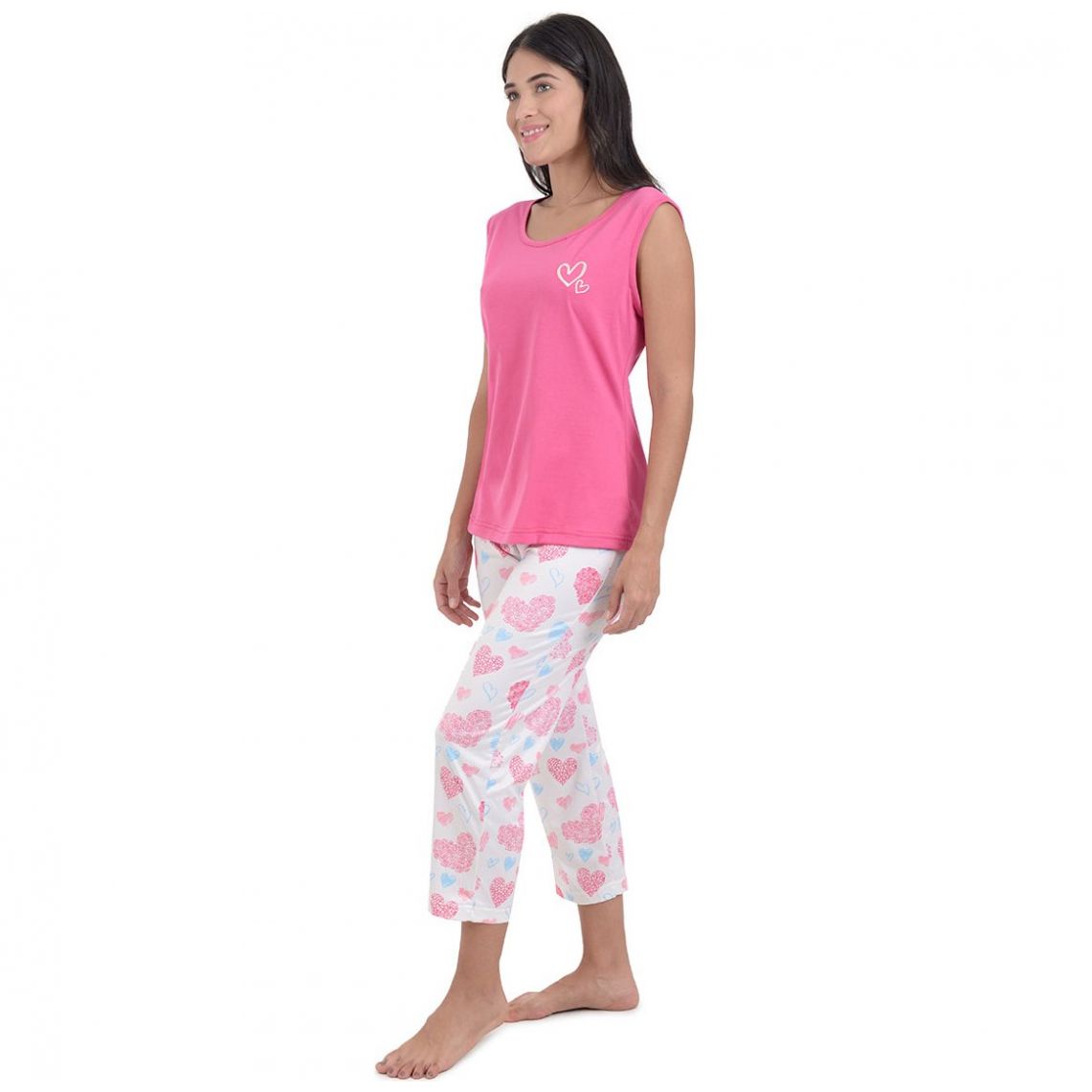 Pijama Playera Sin Mangas Chiffon-Capri Brush Mia Intima
