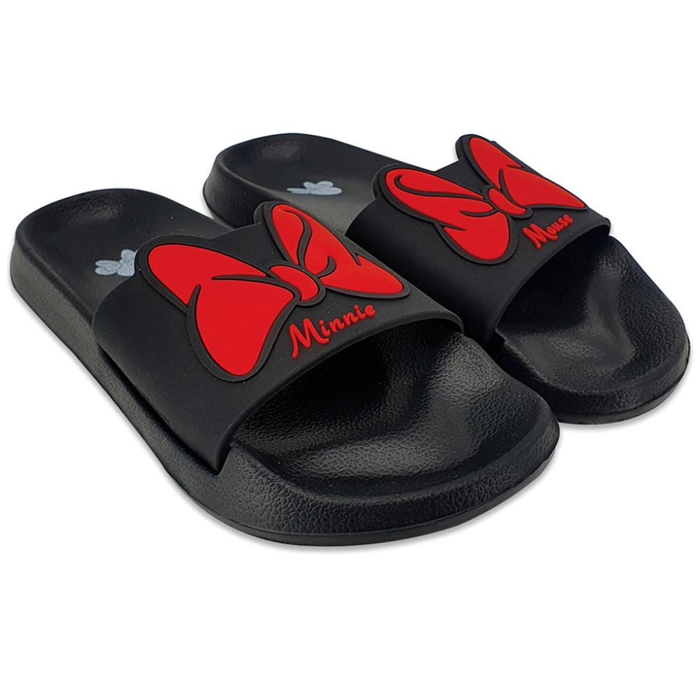 Sandalia Slide Minnie Mouse Negro Arra