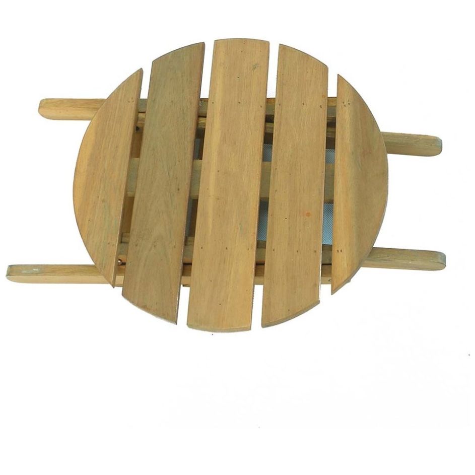 Home Nature Banco Decorativo Plegable Redondo Madera