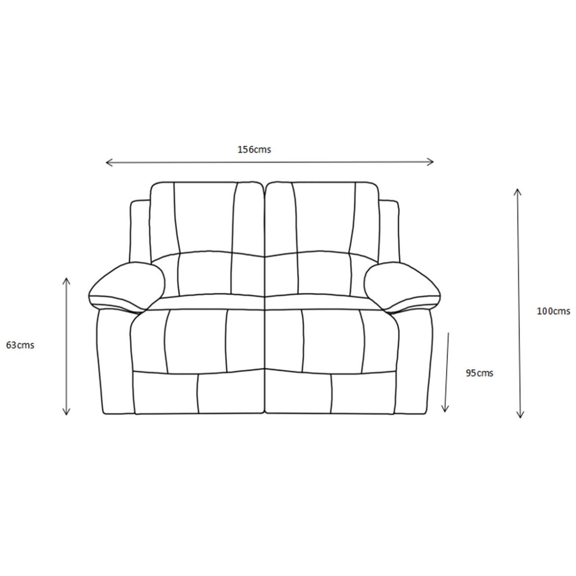 Love Seat 2 Plazas Andalucía con 2 Reclinables Café Lottus