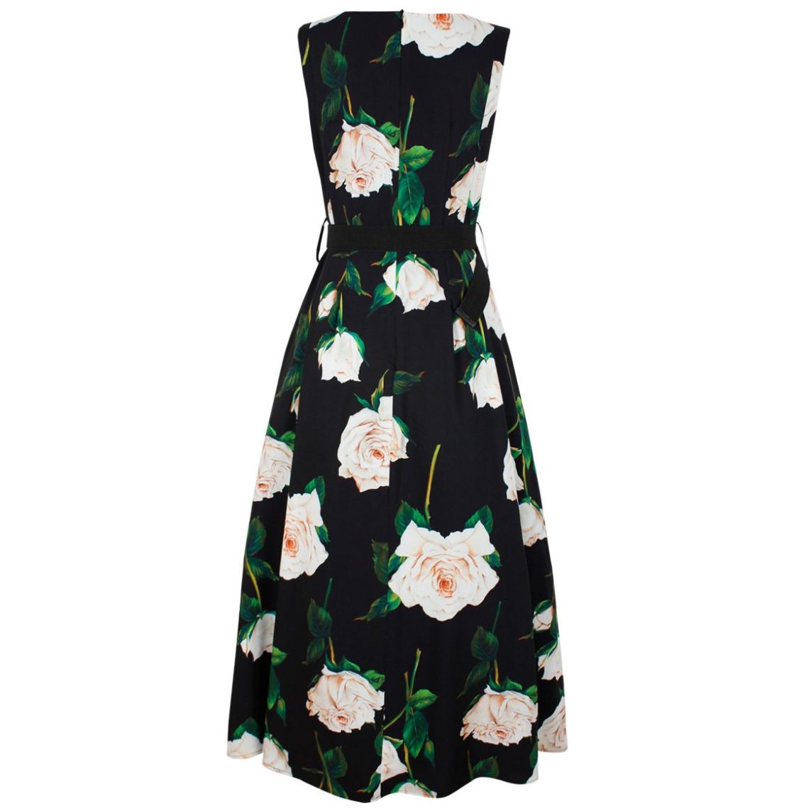 Vestido Basel Sin Manga Cuello Redondo Diseño Estampado Flores