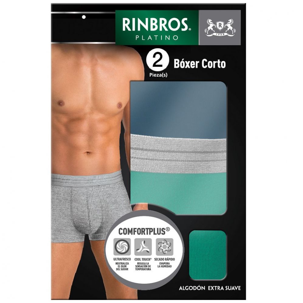 2 Pack Bóxer Corto Rinbros para Hombre