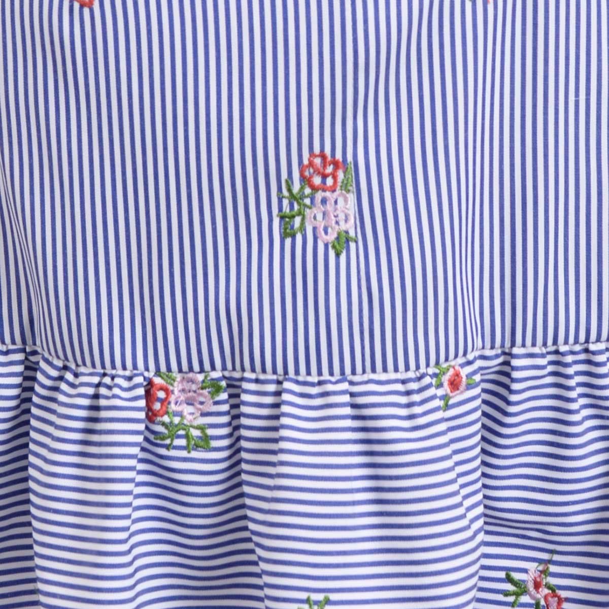 Vestido Michel Paulini Manga Corta Cuello V Diseño Rayas para Mujer Petite