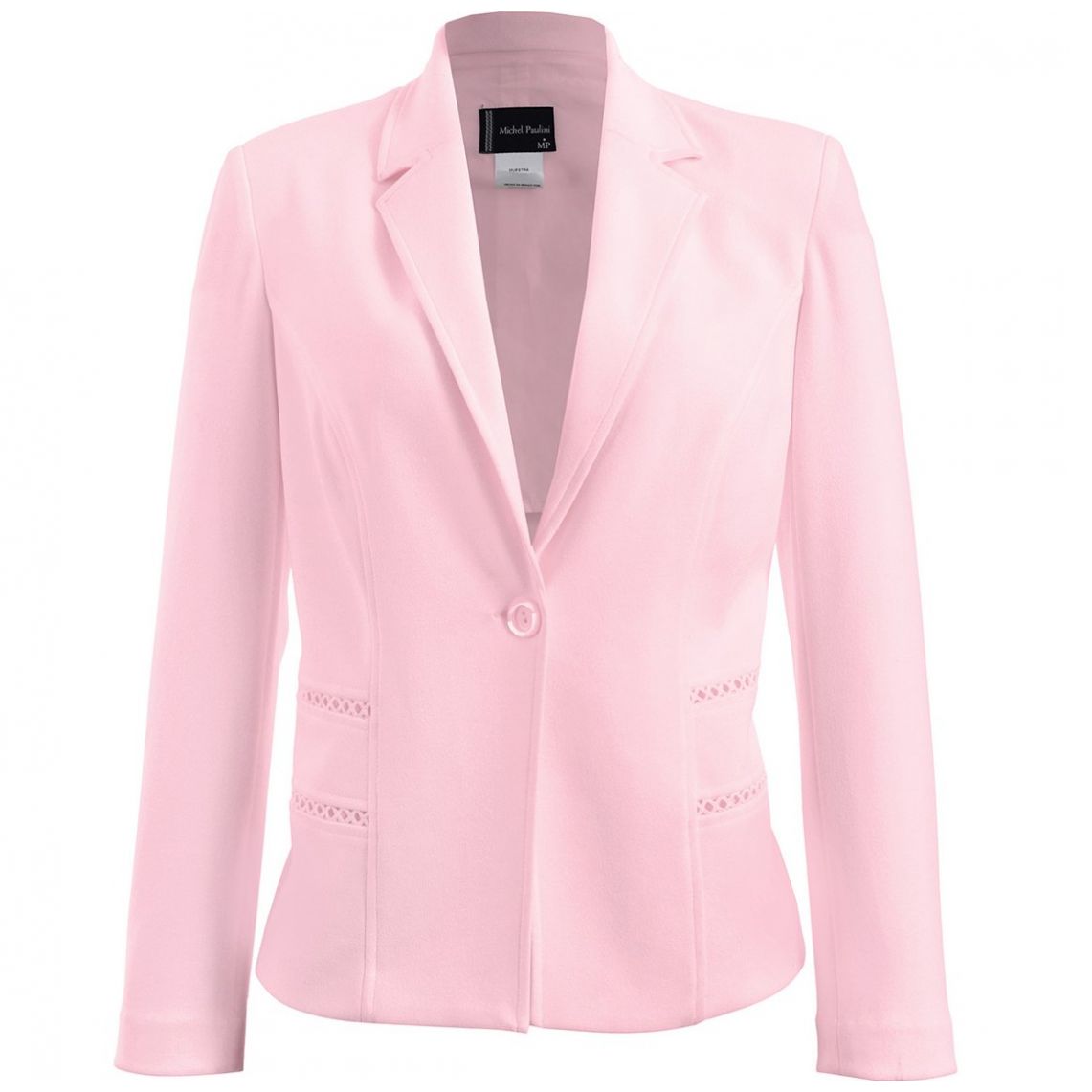 Saco Michel Paulini Manga Larga Cuello Abierto Diseño Liso para Mujer Petite