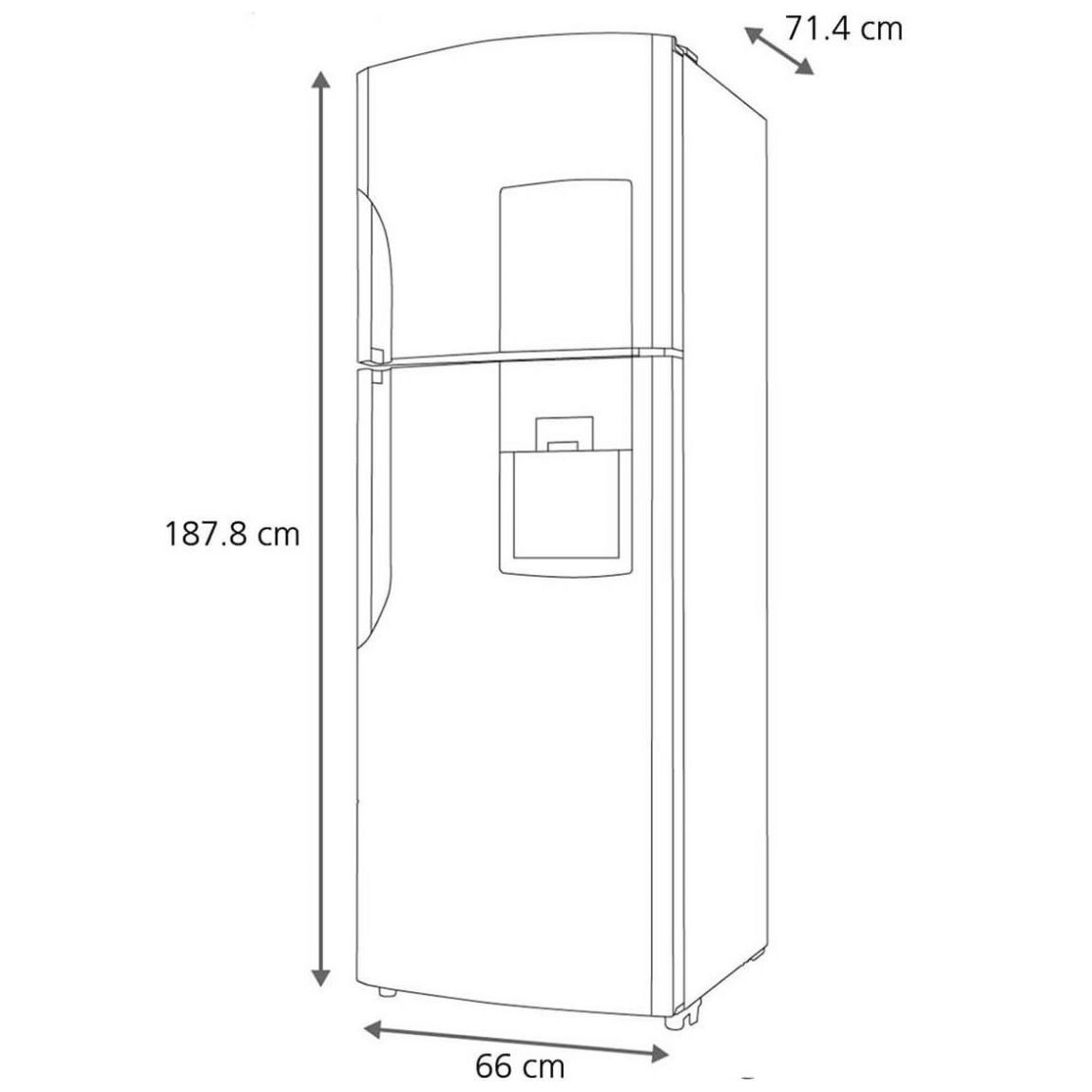 Refrigerador Mabe Congelador Superior 15 Pies Rms400Ibmrx0 Acero