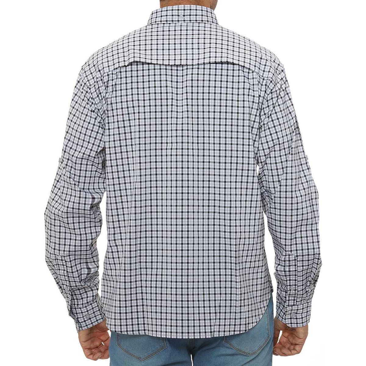 Camisa Travel Manga Larga Cuad Bol Dob Yugo Vtazion Fps 30 para Hombre