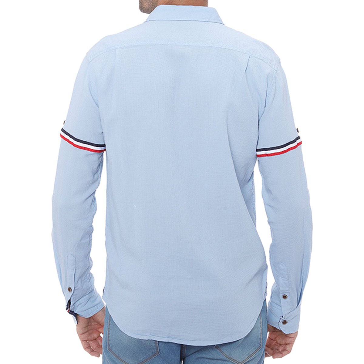 Camisa Azul Claro con Franja en Manga Larga para Hombre Alex And Ivy Modelo Elo Cam605E