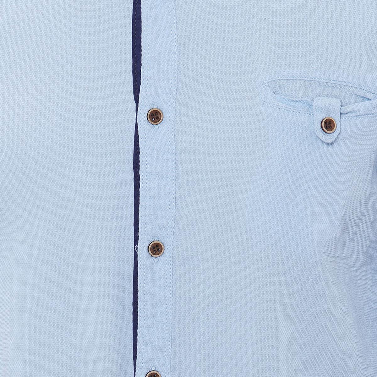 Camisa Azul Claro con Franja en Manga Larga para Hombre Alex And Ivy Modelo Elo Cam605E