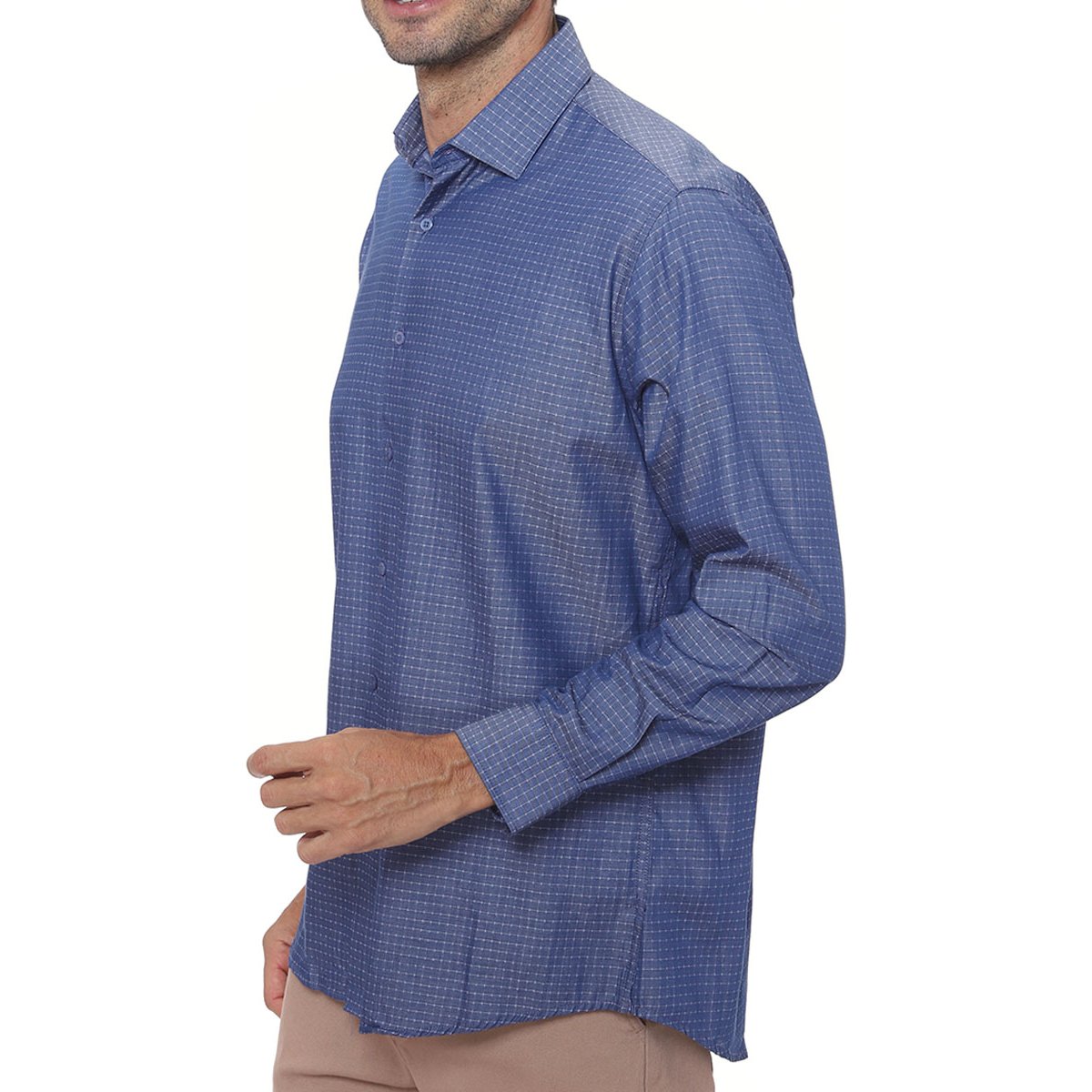 Camisa Cuadros Pequeños Manga Larga Jopus Jo2131 para Hombre